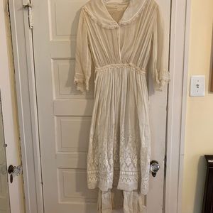 Vintage, cream cotton tea dress